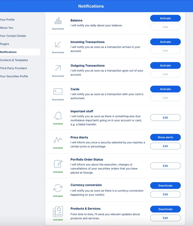 George Web - Notifications