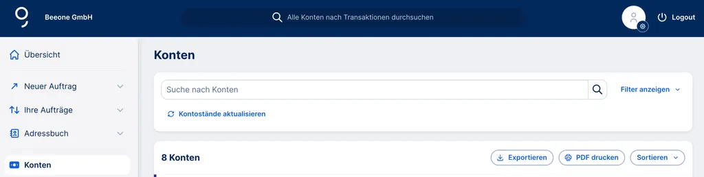 Ihre Konten in der Übersicht