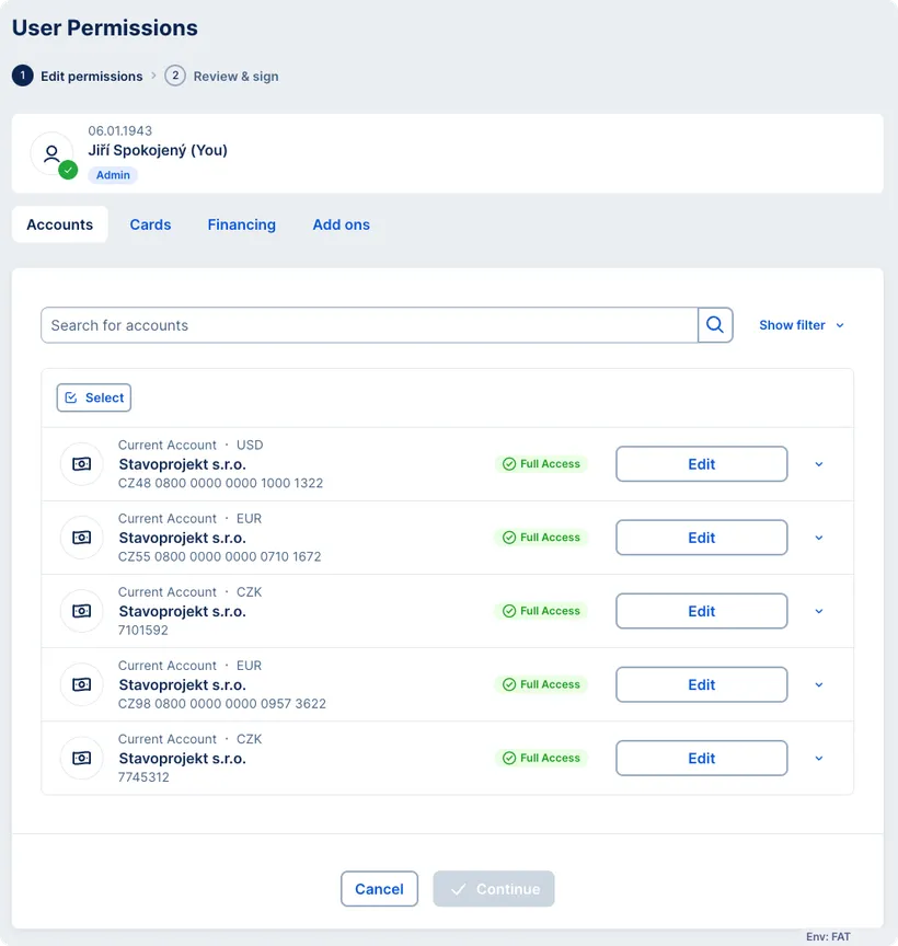 Detail of permission