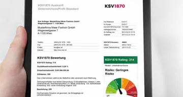 Tablet-Screen - online Bonitätsauskunft von KSV1870 holen