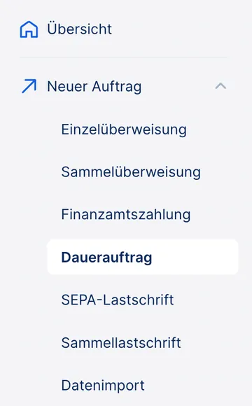 Dauerauftrag in der Übersicht
