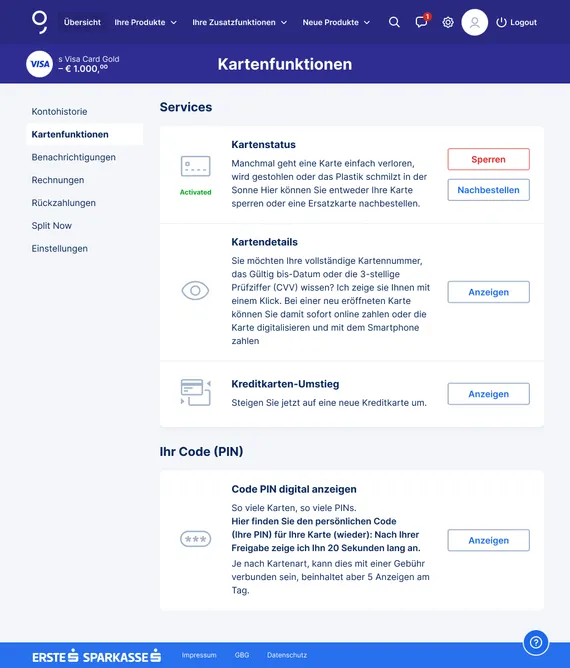 Kartenfunktionen