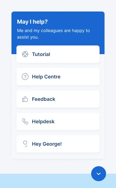 Supor & feedback menu