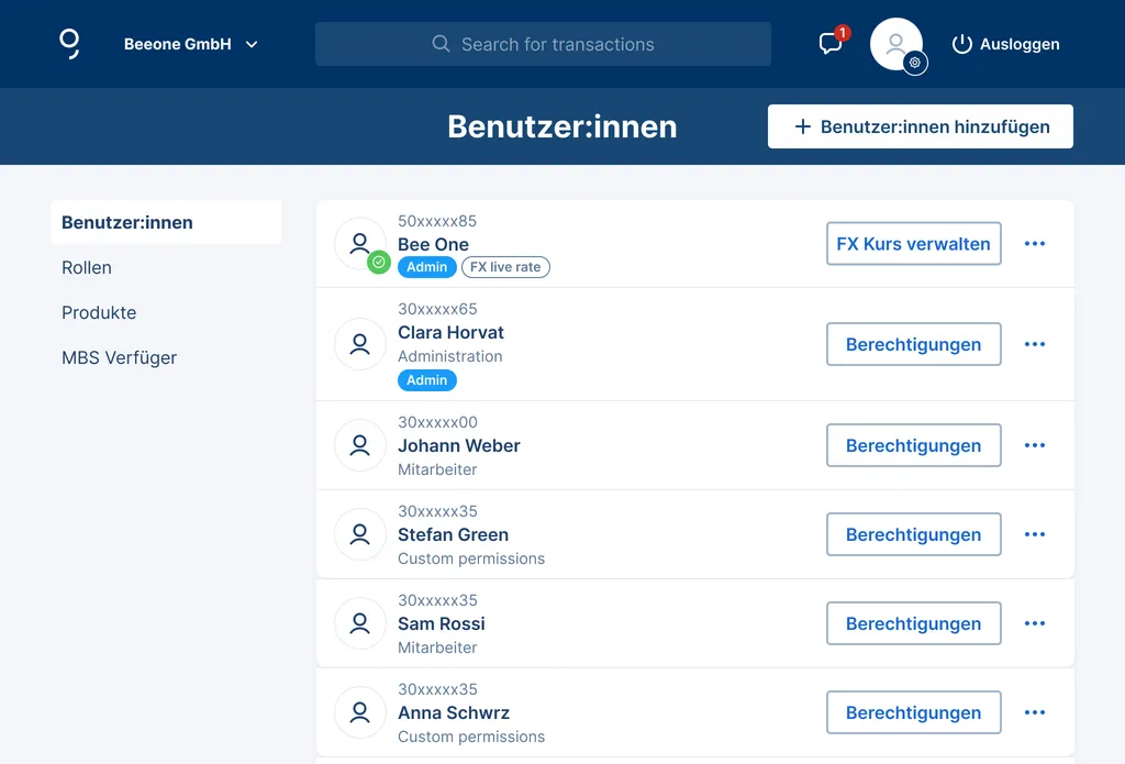 Benutzer:innen verwalten