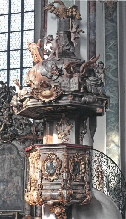 Kanzel der Pfarrkirche Hall in Tirol