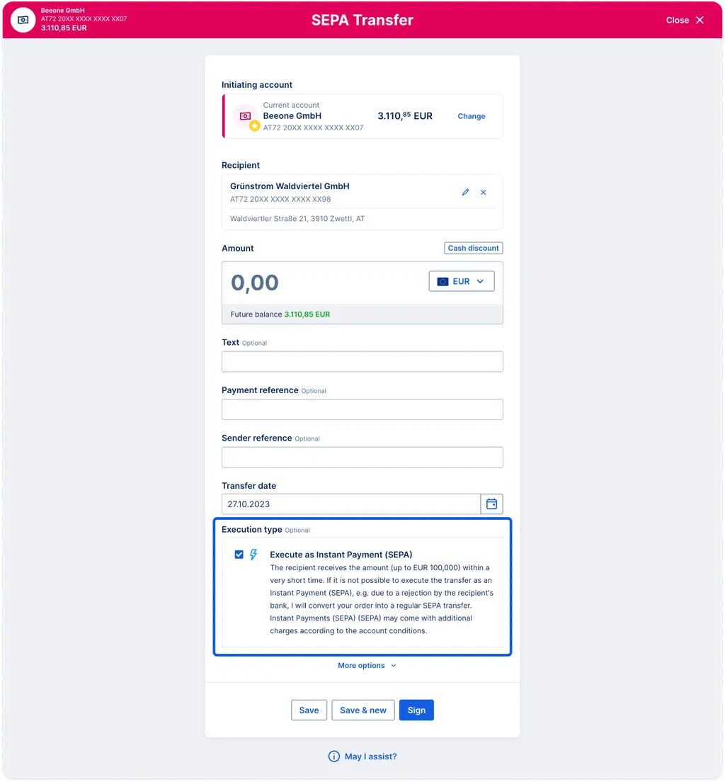 Instant Payment (SEPA)