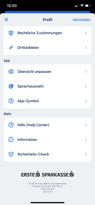George-App Einstellungen iOS