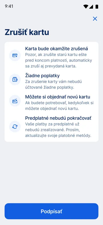 zrušenie karty