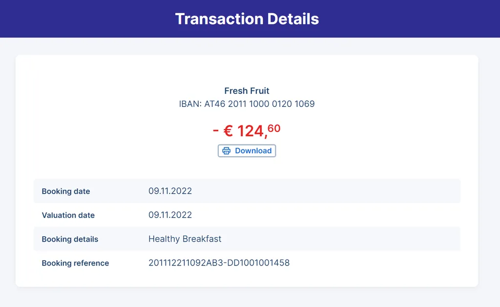 Transaction details