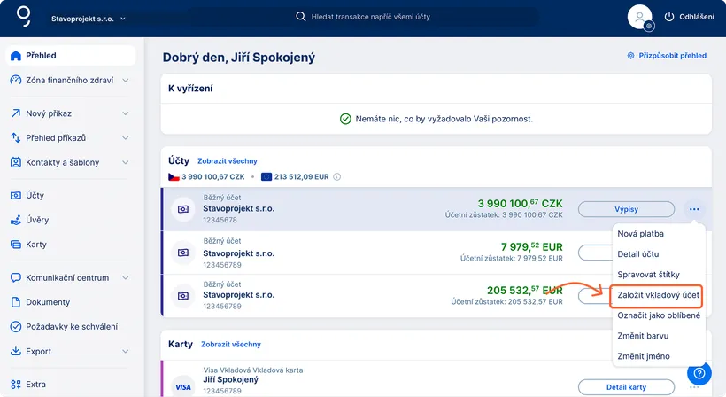 Vkladový účet úvod