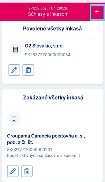 zvolenie možnosti na zmenu
