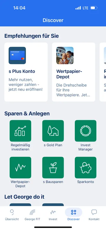 s Bausparen im mobilen George Store: Übersicht
