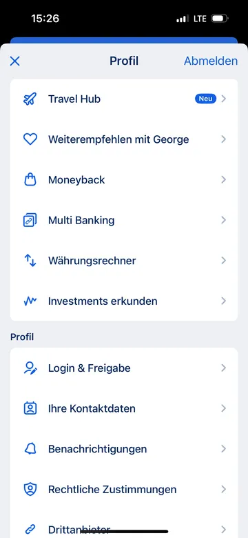 George-Profil Optionen