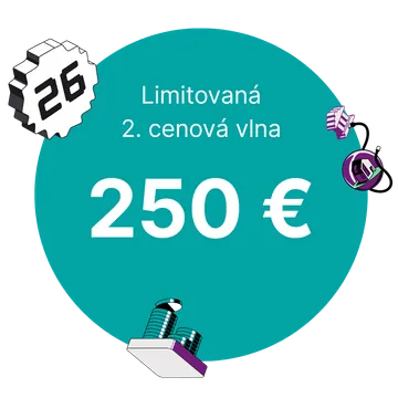 Limitovaná early bird ponuka: 220 € (platí len 30 dní)