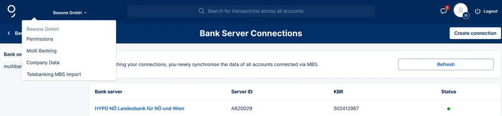 Bank Server Connections