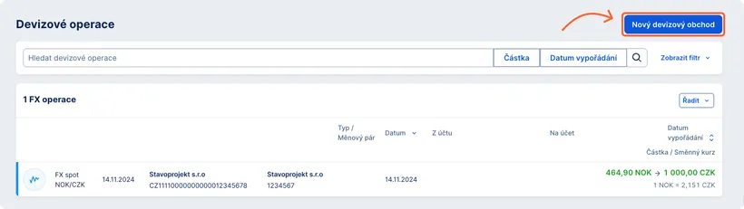 Nový devizový obchod