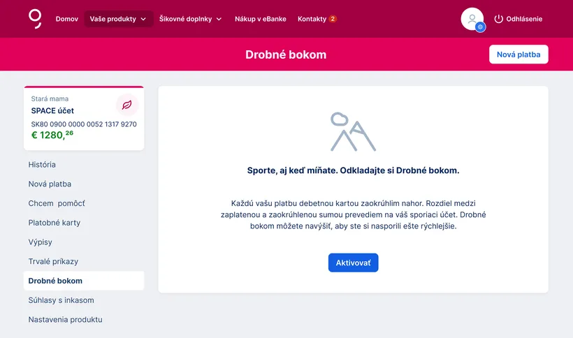 Aktivácia Drobné bokom