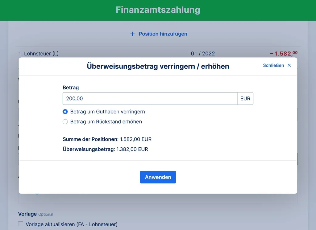 Finanzamtszahlung