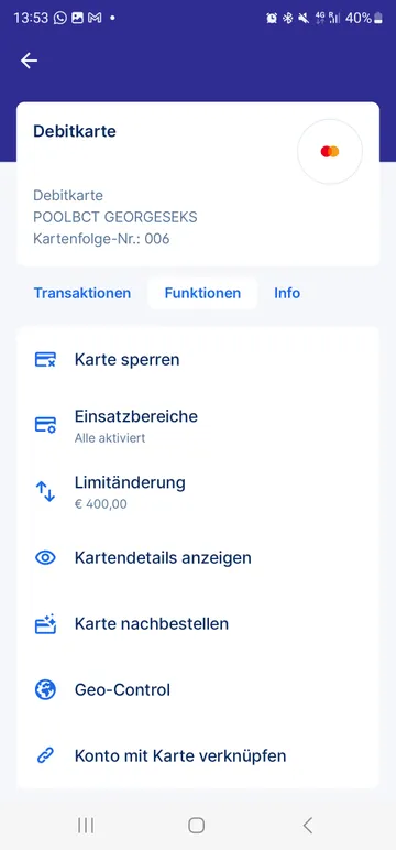 Multikontofunktion mit der App