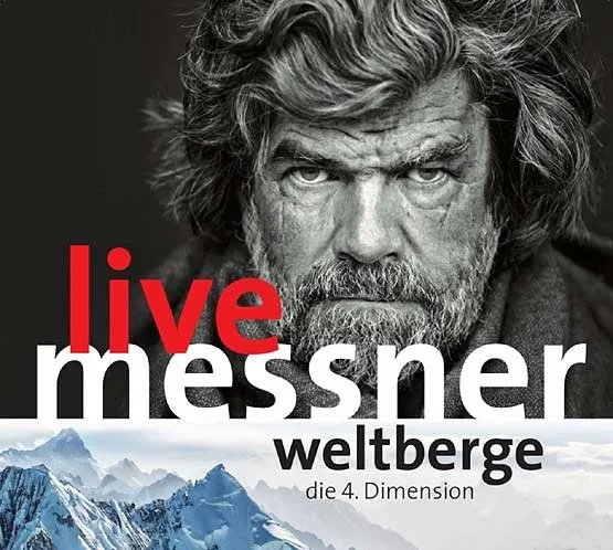 Plakat live messner weltberge die 4. DImension