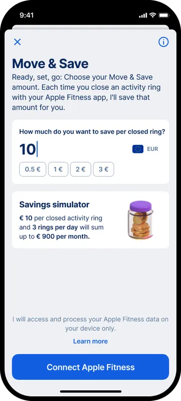 Move & Save: Amount setup