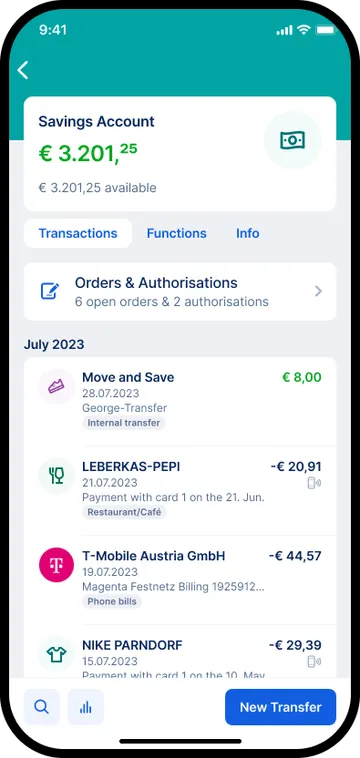 Move & Save in your transactions history