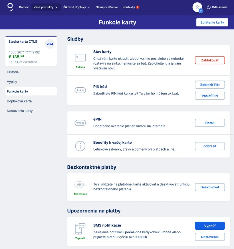 funkcie kreditnej karty