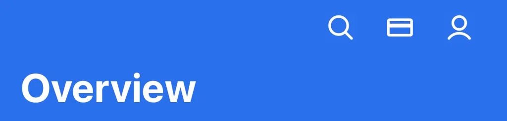 Card symbol in overview