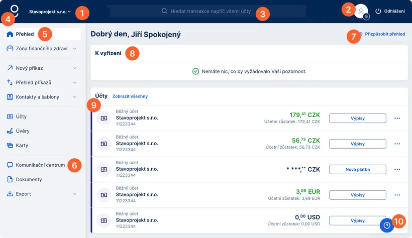 Domovská stránka George Business