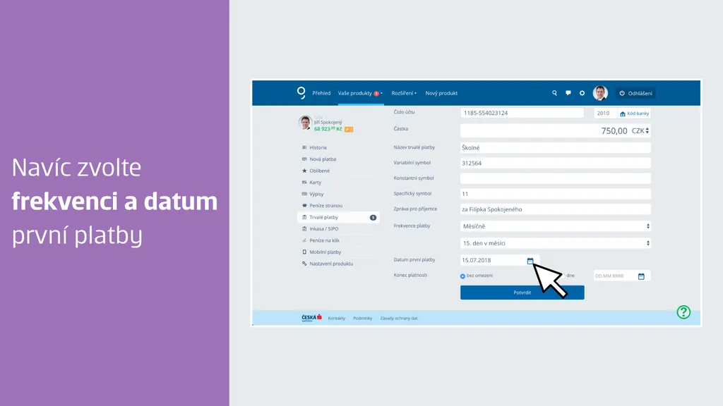 Jak založím trvalou platbu v Georgi krok 6