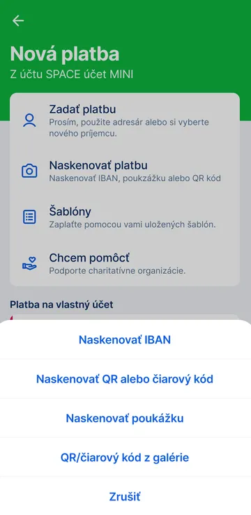 možnosti skenovania app