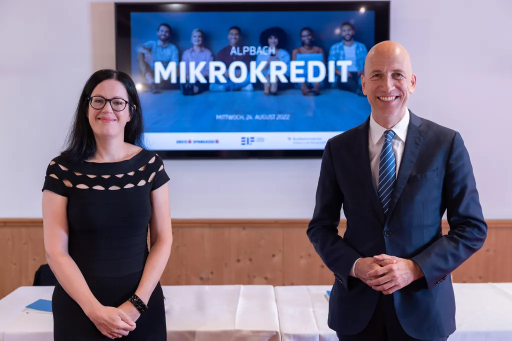 Erste Bank-CEO Gerda Holzinger-Burgstaller, Bundesminister Martin Kocher ©Daniel Hinterramskogler