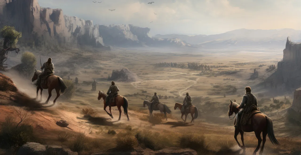 Symbolbild für die Fabelhaften Fünf - fünf Reiter im Wilden Westen, Grafik