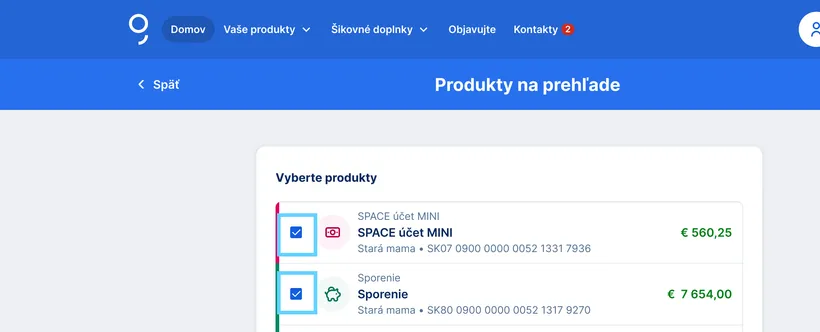 Skrytie produktu