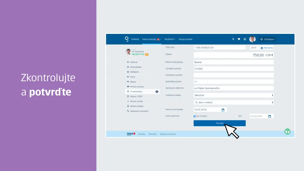 Jak založím trvalou platbu v Georgi krok 7