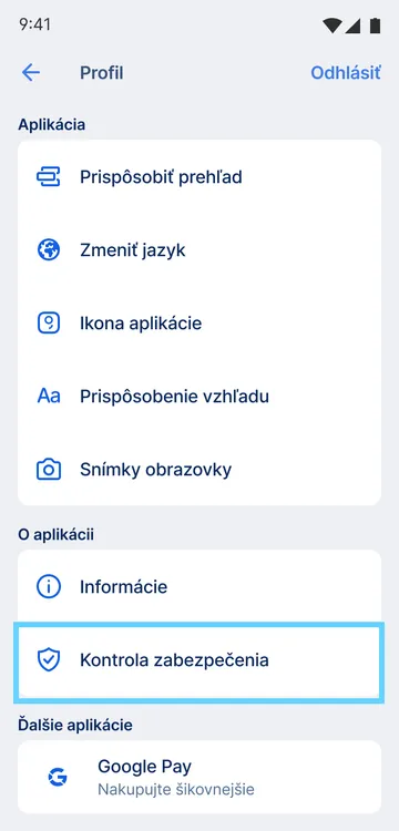 kontrola zabezpečenia