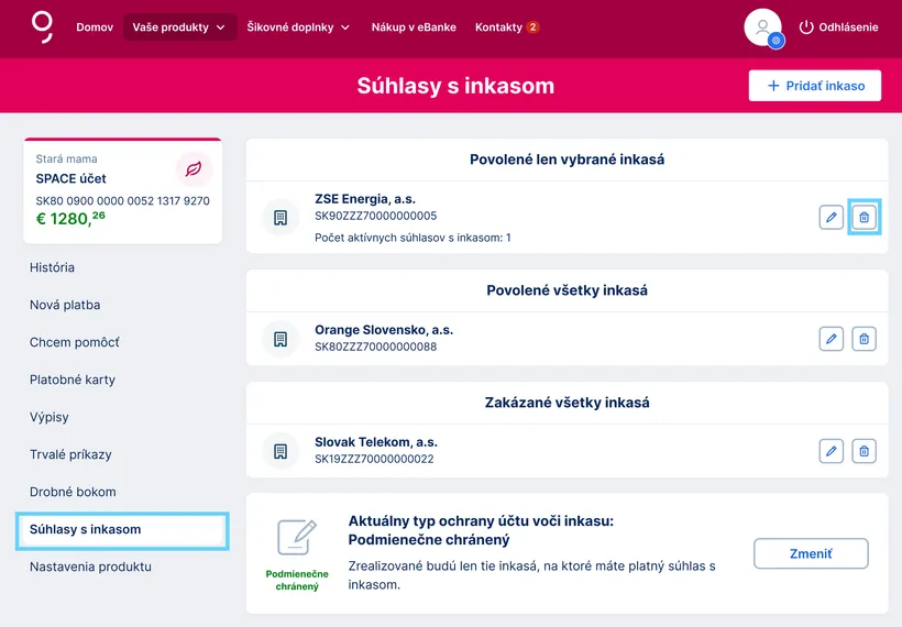 výber inkasa na zrušenie web