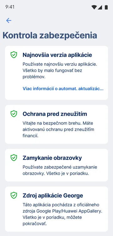 kontrola verzie aplikácie