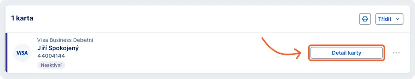 Detail historie transakcí