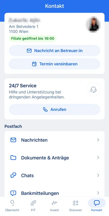 Kontakt Übersicht - George app