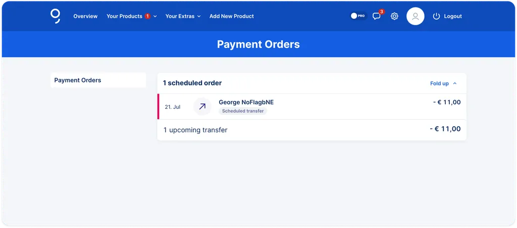 Scheduled orders