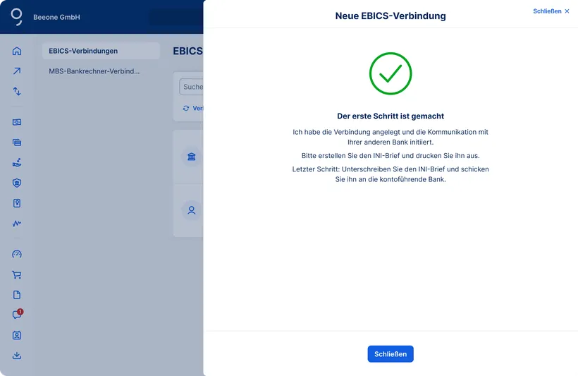 NEue EBICS-Verbindung erstellen