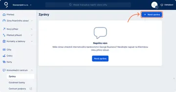 Nová zpráva s klientským centrem