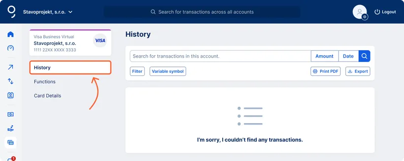 Card Transaction History