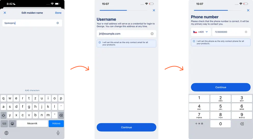 Set email and username