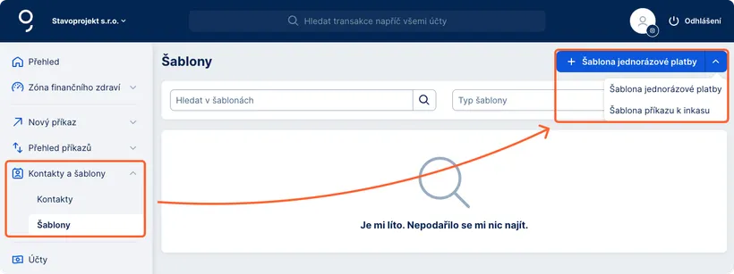 Vytvoření a výběr šablon