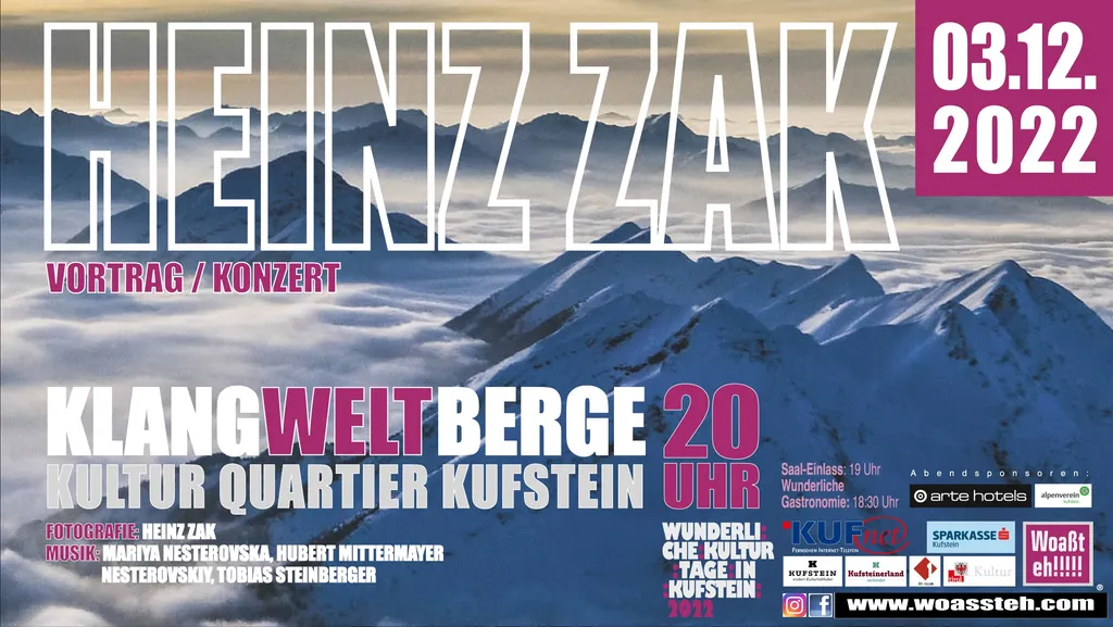 Plakat Heinz Zak Vortrag/Konzert 2022