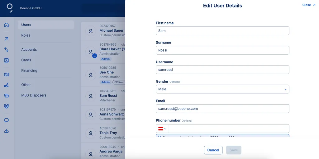 Edit User Details