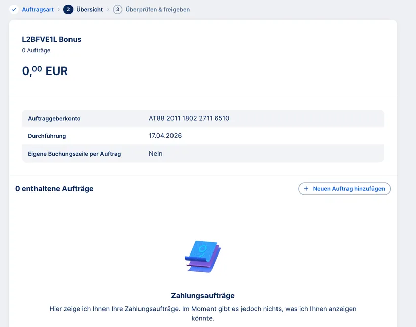 Ihre Sammelüberweisung