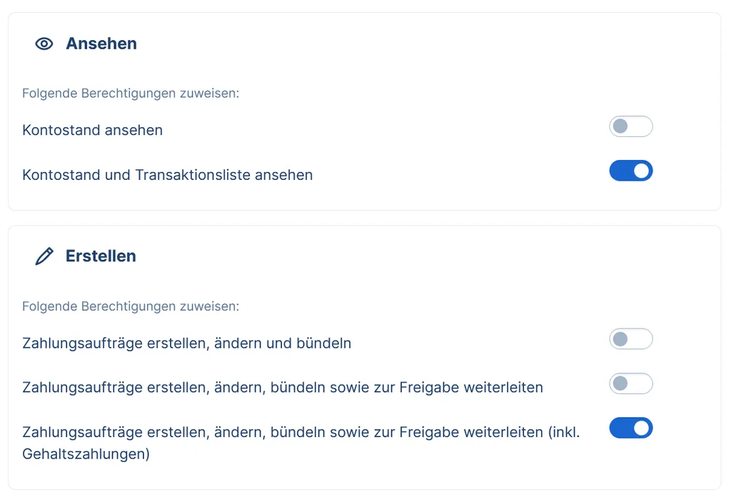 Die Berechtigungen verwalten